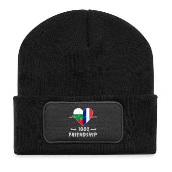 La Bulgarie et la France, une amitié à 100 % - Beanie recyclé à patch - noir - Devant