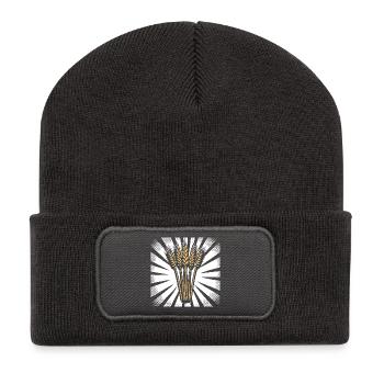 5 Wheat Ears Highlight Gold - Recycled Patch Beanie - dark grey - Front
