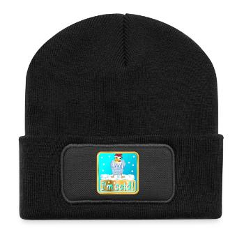 MIR IST KALT - WINTER HUHN GEFLÜGEL - Recycelte Patch Beanie - Schwarz - Vorne