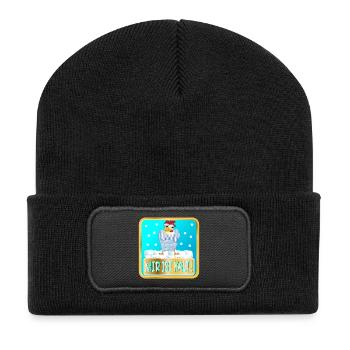 MIR IST KALT WINTER HÜHNER - Recycelte Patch Beanie - Schwarz - Vorne