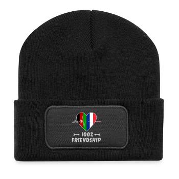 L'Afghanistan et la France : amitié à 100 % - Beanie recyclé à patch - noir - Devant