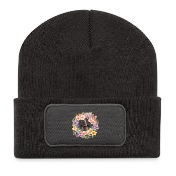 A| Monogramm | Name | Alina | Watercolor | Bunt - Recycelte Patch Beanie - Dunkelgrau - Vorne