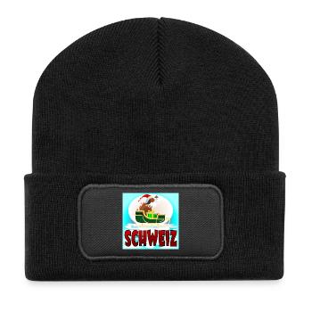 CHRISTMAS ST. BERNARDS - SWISS DOG SWITZERLAND - Recycled Patch Beanie - black - Front