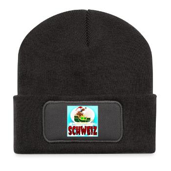 CHRISTMAS ST. BERNARDS - SWISS DOG SWITZERLAND - Recycled Patch Beanie - dark grey - Front