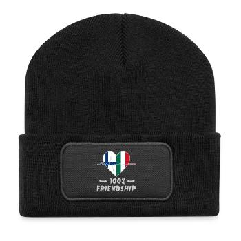 100 % amitié entre la Finlande et l'Italie - Beanie recyclé à patch - noir - Devant