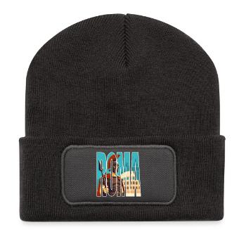 ROMA - Beanie recyclé à patch - charbon - Devant