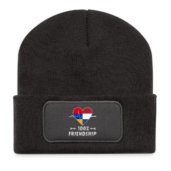 L'Arménie et les Pays-Bas : amitié à 100 % - Beanie recyclé à patch - charbon - Devant