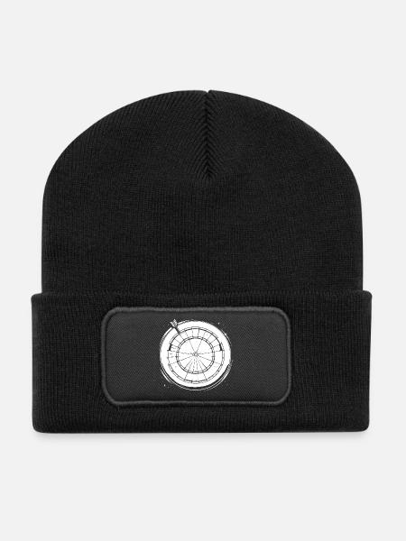 Dart Zeichnung - Recycelte Patch Beanie - Schwarz