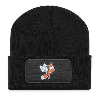 Fantastique, fée volante renard - Beanie recyclé à patch - noir - Devant