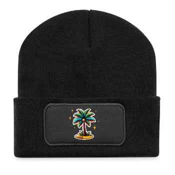 Palm tree colorful - Recycled Patch Beanie - black - Front