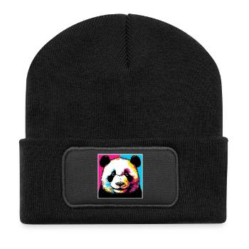 Panda - Recycelte Patch Beanie - Schwarz - Vorne