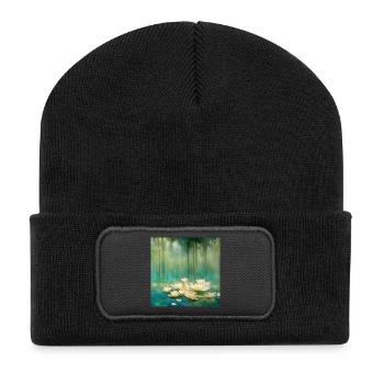 Water lilies - Recycled Patch Beanie - black - Front