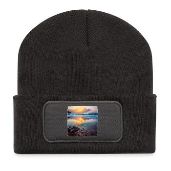 Beach Pebbles - Recycled Patch Beanie - dark grey - Front