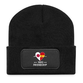 100% amitié entre le Japon et l'Espagne - Beanie recyclé à patch - noir - Devant