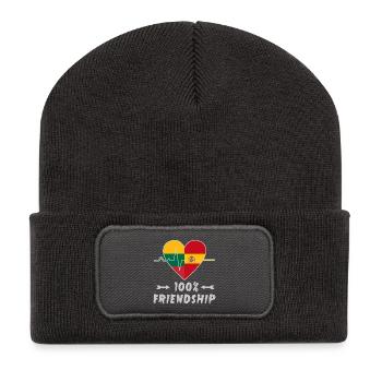 Lithuania and Spain 100% friendship - Recycled Patch Beanie - dark grey - Front