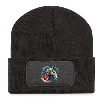 Horse - Recycled Patch Beanie - dark grey - Front