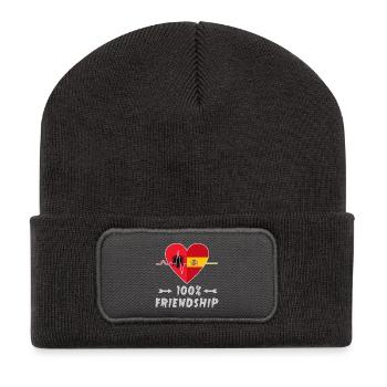 Albania and Spain 100% friendship - Recycled Patch Beanie - dark grey - Front