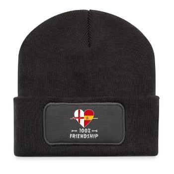 L'Angleterre et l'Espagne : une amitié à 100 % - Beanie recyclé à patch - charbon - Devant