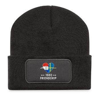 Paraguay and Sweden 100% friendship - Recycled Patch Beanie - dark grey - Front