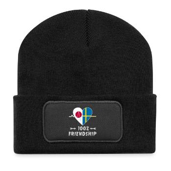 100 % amitié entre le Japon et la Suède - Beanie recyclé à patch - noir - Devant