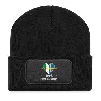 Algeria and Sweden 100% friendship - Recycled Patch Beanie - black - Front