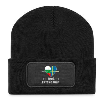 100 % amitié entre la Bulgarie et la Suède - Beanie recyclé à patch - noir - Devant