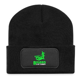 Le billard est ma thérapie - Beanie recyclé à patch - noir - Devant