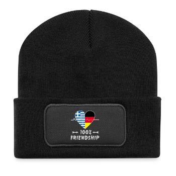 100 % amitié entre la Grèce et l'Allemagne - Beanie recyclé à patch - noir - Devant