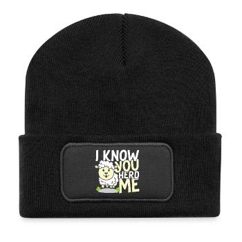 I know you herd me sheep - Recycelte Patch Beanie - Schwarz - Vorne