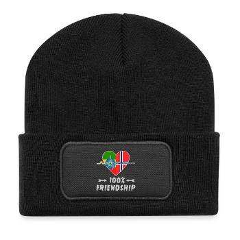 Ethiopia and Norway 100% friendship - Recycled Patch Beanie - black - Front