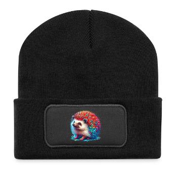 Igel - Recycelte Patch Beanie - Schwarz - Vorne