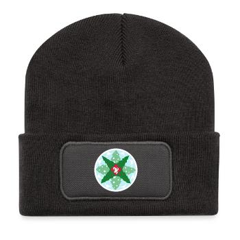 Weihnachtsanleitung - Recycelte Patch Beanie - Dunkelgrau - Vorne