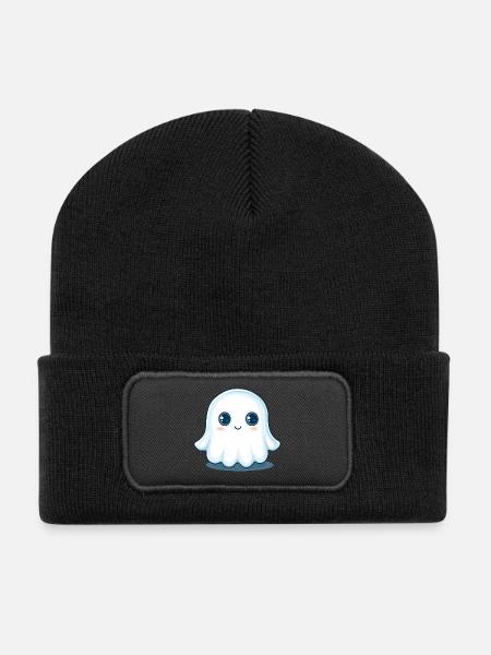 Cute Ghost - Recycled Patch Beanie - black