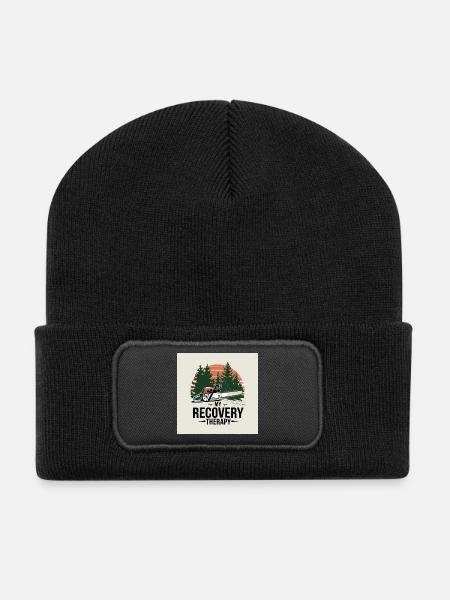 Meine Erholungstherapie Wald - Recycelte Patch Beanie - Schwarz
