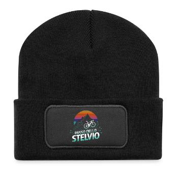 Stelvio Pass, Italy - Recycled Patch Beanie - black - Front