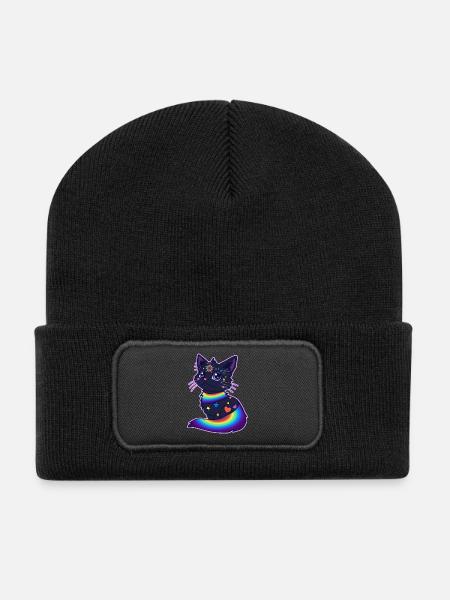 Pride Cat - Recycelte Patch Beanie - Schwarz