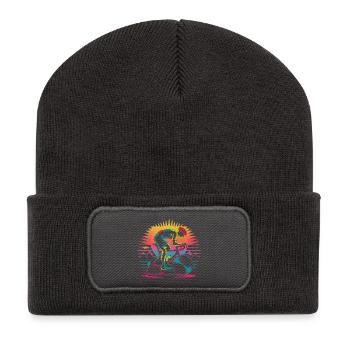 Retro Cyclist Turbo Trainer - Recycelte Patch Beanie - Dunkelgrau - Vorne