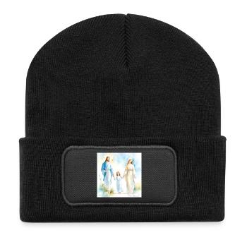 Sacred Family Religious Portrait -The Holy Family - Recycled Patch Beanie - black - Front