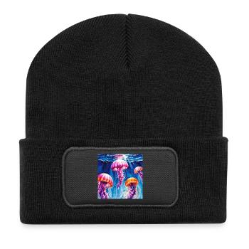 Underwater mermaids in bright colors - Recycled Patch Beanie - black - Front