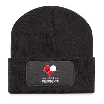 Albania and Poland 100% friendship - Recycled Patch Beanie - dark grey - Front