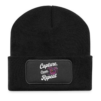 Capture Create Repeat - Recycled Patch Beanie - black - Front