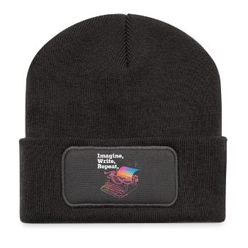 Imagine, Write, Repeat - Recycled Patch Beanie - dark grey - Front