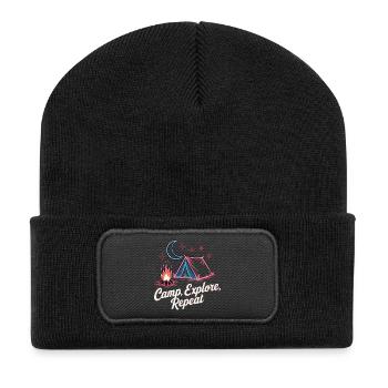 Camp Explore Repeat - Beanie recyclé à patch - noir - Devant
