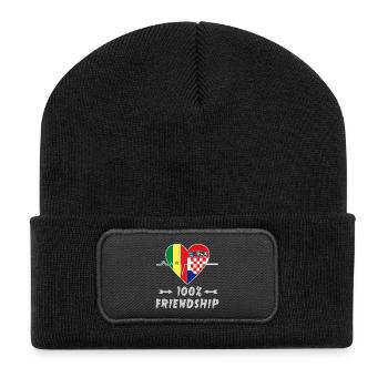 Senegal and Croatia 100% friendship - Recycled Patch Beanie - black - Front