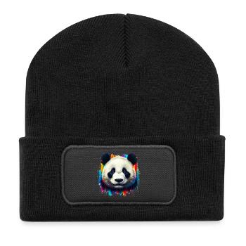 Panda - Recycelte Patch Beanie - Schwarz - Vorne