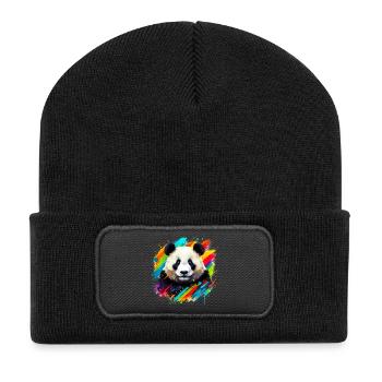 Panda - Recycelte Patch Beanie - Schwarz - Vorne