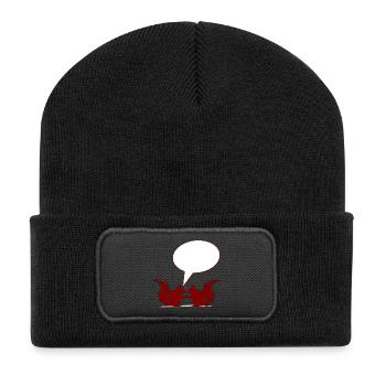 BEZIEHUNGSSPRÜCHE SELBST GESTALTEN EICHHÖRNCHEN - Recycelte Patch Beanie - Schwarz - Vorne
