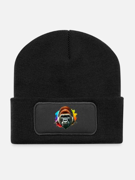 Gorilla - Recycelte Patch Beanie - Schwarz