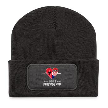 Albania and Croatia 100% friendship - Recycled Patch Beanie - dark grey - Front
