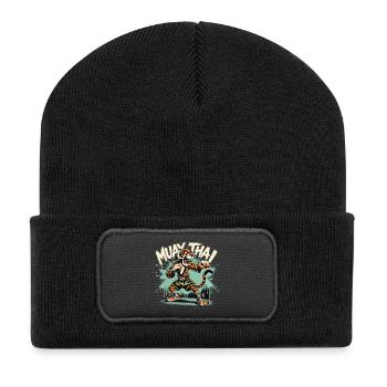 Muay Thai Tiger Thai Boxing Boxing Gift - Recycled Patch Beanie - black - Front